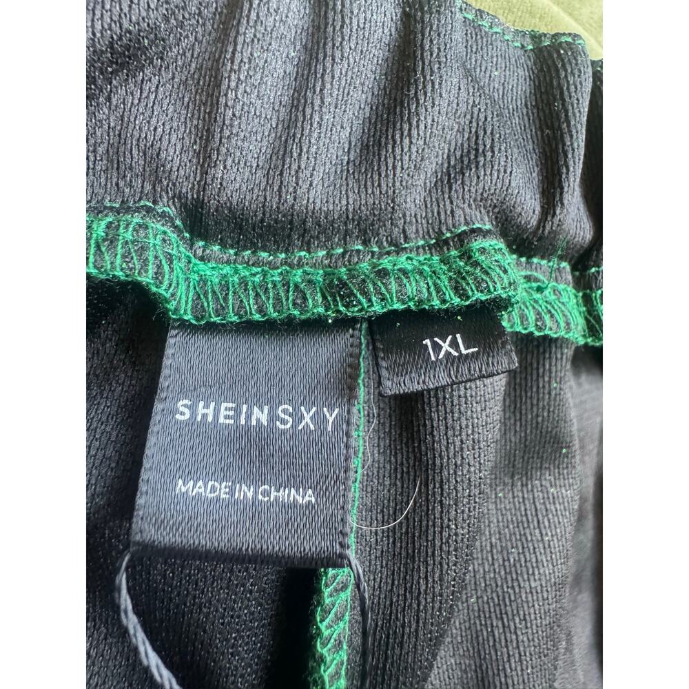 NWT Emerald Green Glitter Jogger Pants Elastic Waist Sparkle XL - Picture 6 of 12